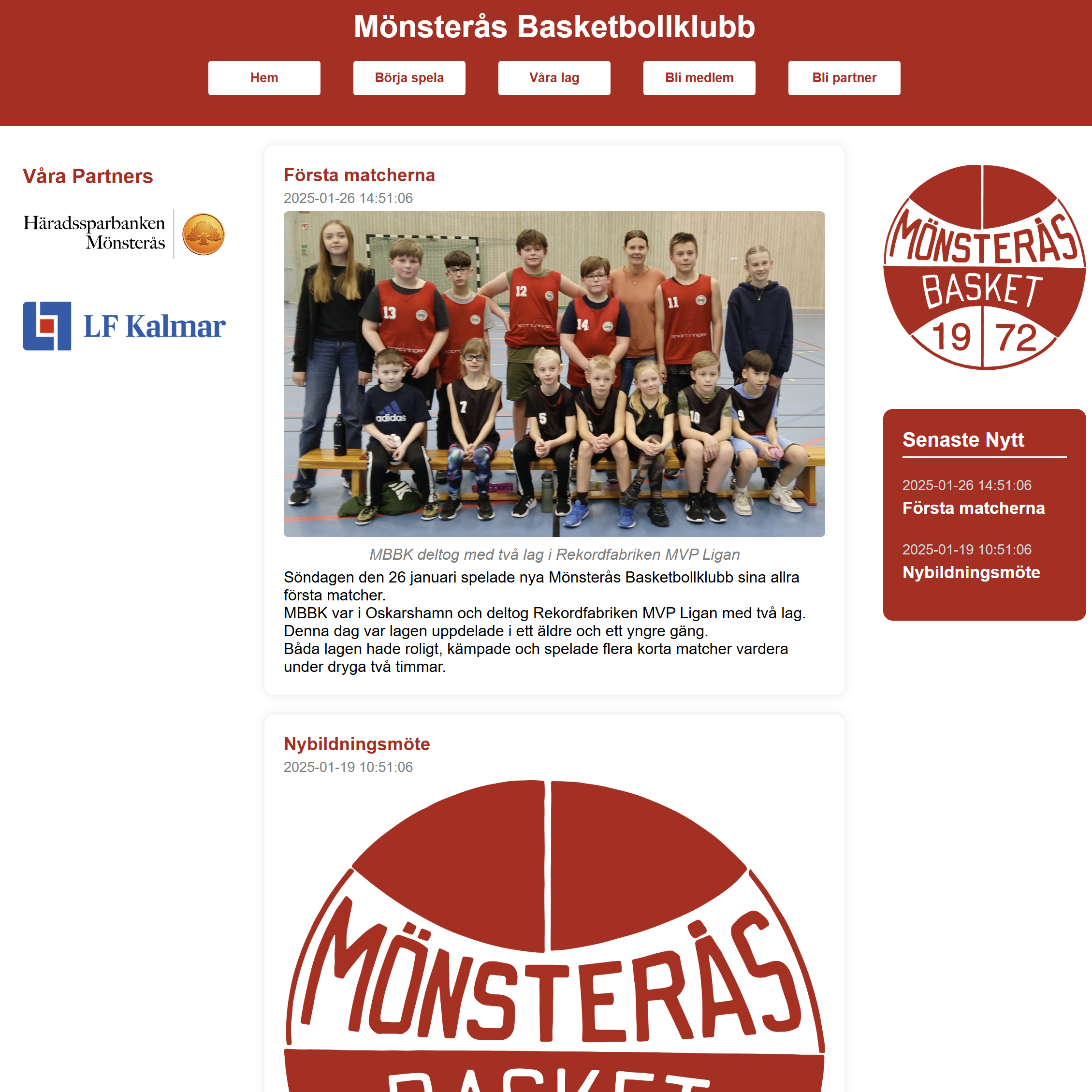 Webbplats för Mönsterås Basketbollklubb